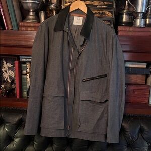 FINAL MARKDOWN.  Billy Reid Men's Jacket with Black Leather Collar